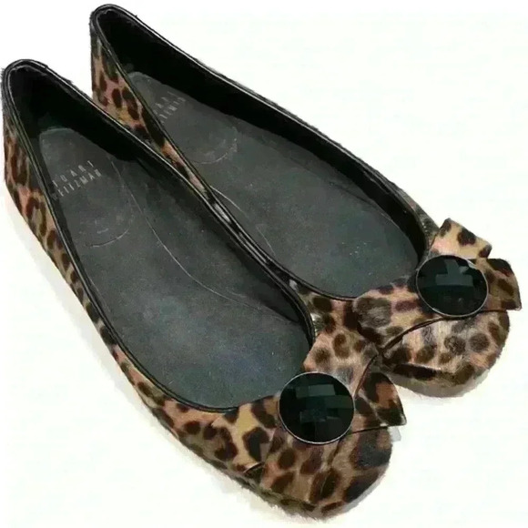 Stuart Weitzman Shoes - Ponyhair Animal Print Flats With Bow Size‎ 6.5